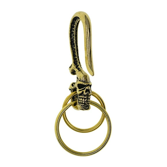 Brass Key Chain Gothic Rock Punk Bikers Key For Handbags, Keychain - Golden, 56x22mm