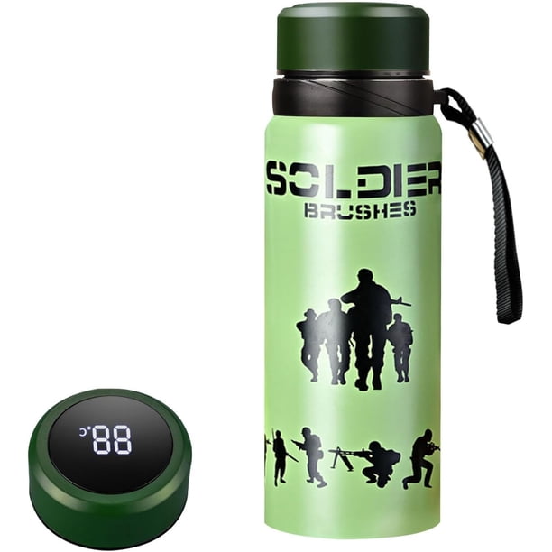 Botella de agua aislada con visualización de temperatura, botella de infusor de té de acero inoxidable, taza térmica, vaso de agua aisl para café y té