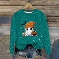 thumbnail image 2 of Sriper Halloween Sweatshirts for Women, Cute Spooky Coffee Graphic Pullover, Loose Fall Tops, Themed Outfits, Casual & Festive Seasonal Wear Cute Para Mujer Light Blue M, 2 of 8