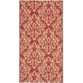 thumbnail image 3 of Safavieh Courtyard Anna Damask Indoor/Outdoor Area Rug, Red/Creme, 2'7" x 5', 3 of 10