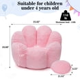 thumbnail image 4 of Lusimo Bean Bag Chair for Kids, Small Lazy Memory Foam Bean Bag Sofa for Bedrooms, Floral Design Couch with Velvet Washable Cover, Lounge Chairs with Pocket for Girls, Boys, Pink, 4 of 12