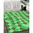 thumbnail image 3 of Ahgly Company Machine Washable Indoor Square Transitional Dark Lime Green Area Rugs, 7' Square, 3 of 7