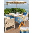 thumbnail image 5 of Rectangle Outdoor Tablecloth With Umbrella Hole And Zipper– Blue Gold Textured Waterproof Patio Table Cover for Party, Picnic, Backyard, 60"x84" , Abstract Modern Art, 5 of 8