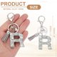 thumbnail image 2 of Llave de letra inicial Uxcell con borlas y perlas, llavero de letra R brillante con strass y anillo para llaves para bolsos, carteras y llaves de coche, plateado, 2 of 7