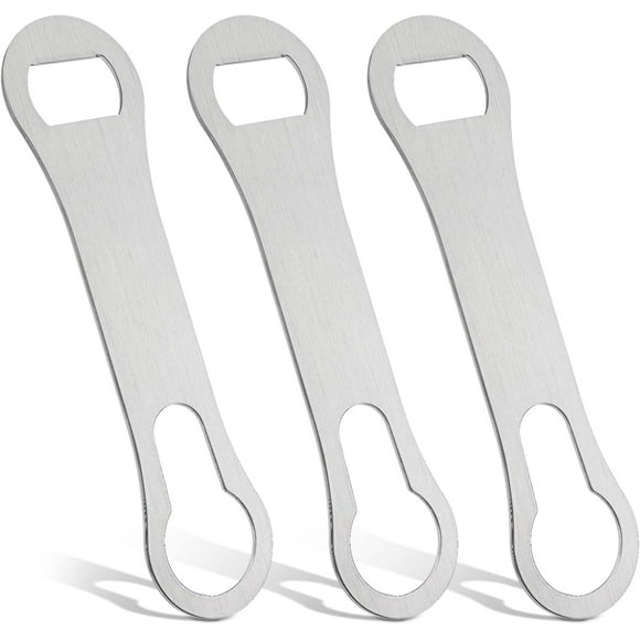 Décapsuleur et Verseur en Métal, Lot de 3 Décapsuleur Plat en Acier Inoxydable pour Bière Décapsuleur pour Bar de Cuisine