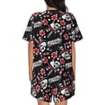 thumbnail image 3 of Bingfone Vintage Skull Casino Print Pajamas Sets for Women Soft Short-Sleeved Pjs with Lounge Shorts Two Piece Sleepwear, 3 of 8