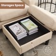 thumbnail image 5 of JONPONY 68.5" 3-seat combo sofa with storage ottoman for living room apartment bedroom and compact room, Upholstered sectional Couch，Beige, 5 of 14