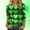 Shirts-787Green, variant on LEKWK St Patricks Day Shirt White Striped Shamrock Round Neck 3/4 Sleeve Casual Tops Clover Graphic Splice Festival Tee