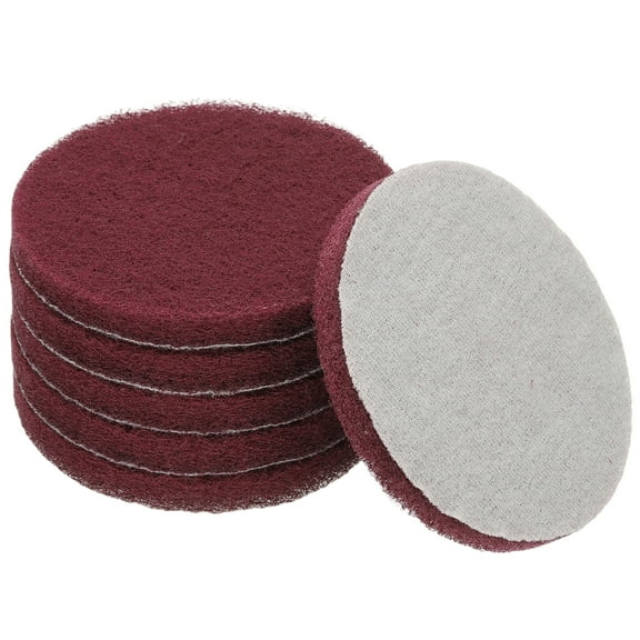 Power Scrub Pads, Scrubbing Pads 320 Grits - 6 Pcs & 5 Inch & Red