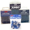 JAM Paper Office Clips, Blue, 4/Pack, Binder Clips & Paper Clips