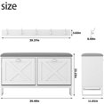 thumbnail image 2 of Vabches Shoe Storage Bench with 2 Drawers and Clothes Rack, White, 2 of 9
