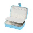 thumbnail image 1 of Stackable Flannel Lined Jewelry Box, Anti-Oxidation Dustproof Folding Ring & Earring Storage Organizer | Retro Leather Style (Pink), 1 of 8
