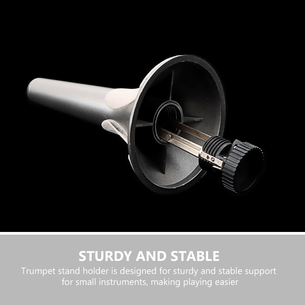 ELAYARD Foldable Plated Silver Metal Trumpet Stand Holder Lightweight and Stable for Easy Instrument Use