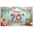 thumbnail image 5 of Colorful Theme Happy Birthday Banner Decorative Design 70th Birthday Party Balloon Decoration Celebration Banner for Milestone Celebration Indoor Decoration Kids Party, 5 of 7