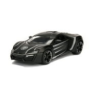 Lykan Hypersport Black with Black Panther Diecast Figure Marvel Series 1/24 Diecast Model Car by Jada