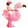 thumbnail image 3 of Inflatable Riding Flamingo Costume For Adults, Funny Pink Bird Party Suit (Fits 4'11"–6'2"),Fits 4'11"–6'2",flamingo, 3 of 6