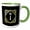 Green/White, variant on 3drose, Letter I- Image of Monogram with Crown and Blue Star- Not Metal Foil, 11oz Two-tone Blue Mug