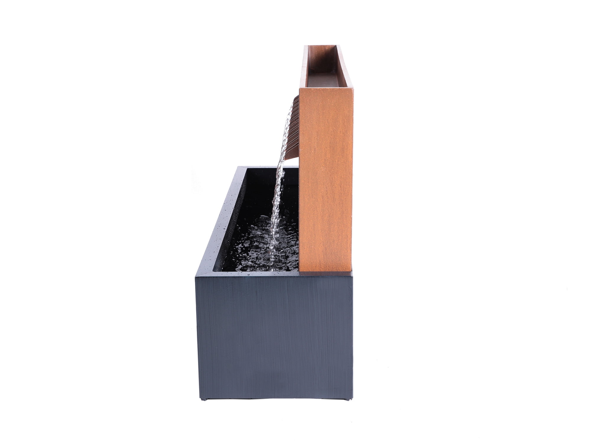 3.25' Bronze and Gray Two-toned Zinc Metal Fountain with Planter