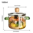 thumbnail image 2 of Clearance Clear Pots 1.6L Or 2.3L Heat Borosilicate Glass Pot for Cooking Simmer Pot with Lid and Handle for Soup Milk Porridge Pasta Glass Pot On Stove，Easy Cleaning， Cooking Option, 2 of 3