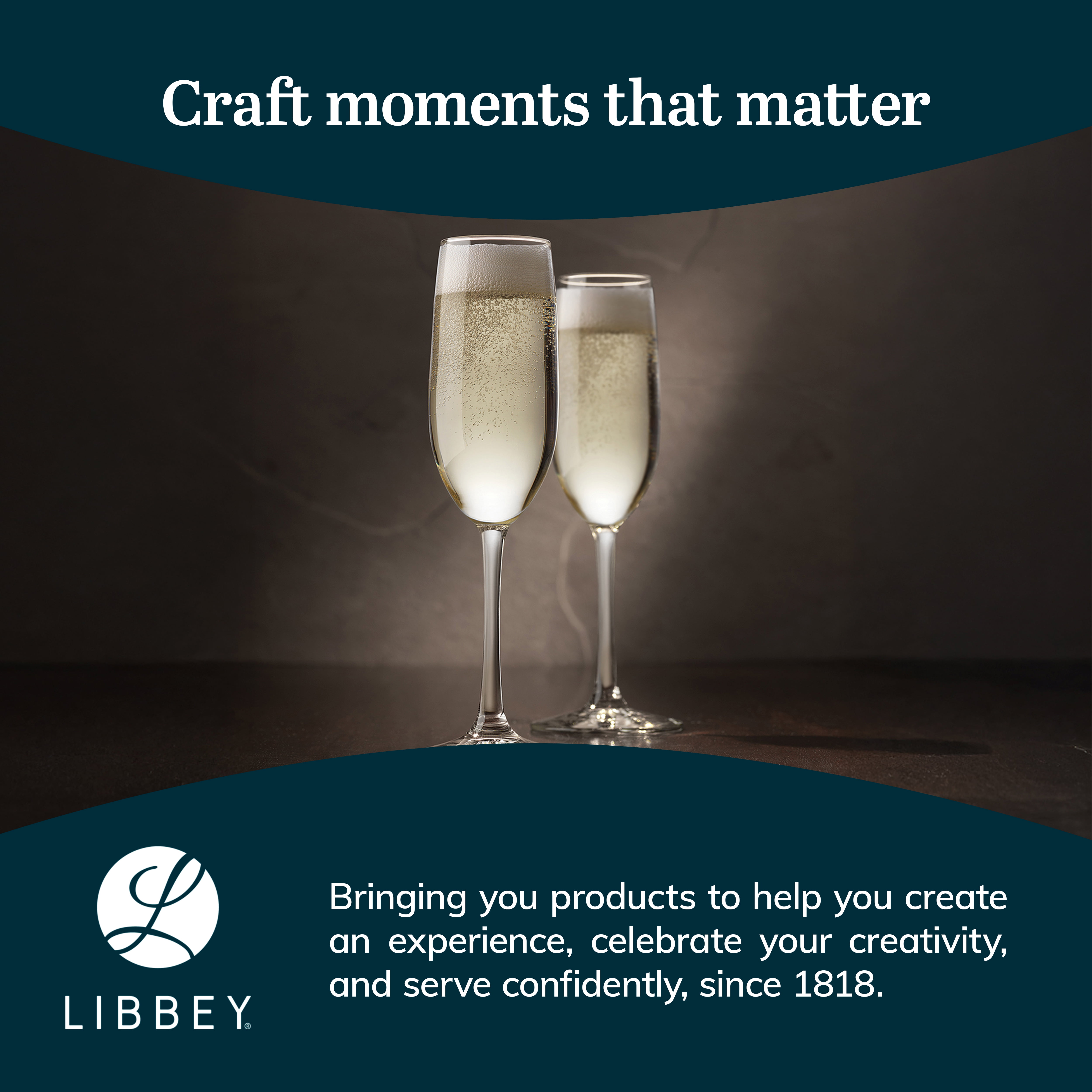 Libbey 7500 Vina Stemmed Flute Glasses Set, 8 Oz, Tall Elegant Champagne Flutes Set of 12, Clear Sparkling Glass Flutes for Special Occasions