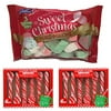 Hot Chocolate Kit - Christmas Marshmallows With 2 Packs Of Peppermint Candy Cane Spoons - Fun For Kids, Gifts, Stocking Stuffers And More!