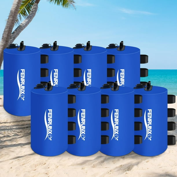 Bolsa de Peso de Agua para Carpa 200 kg Juego de 8 Pesos para Patas, Azul