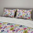 thumbnail image 2 of Floral Comforter & Sham Bedding Set, Image of Colorful and Translucent Flowers with Ornamental Art in Continuous Pattern, 3 pcs Duvet Set Microfiber Filling Quilt, 5 Sizes, Multicolor, by Ambesonne, 2 of 4