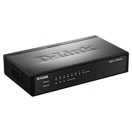 D-Link DES-1008PA 8-Port 10/100 Unmanaged Metal Desktop Switch with 4 PoE Ports (DES1008PA)