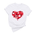 thumbnail image 2 of POTETI Valentines Women Fashions Tee Shirts for Women,Women Valentine's Day Gifts for Wife Short Sleeve White T-shirts Heart Print Crew Neck Casual Tops, 2 of 6