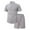 Grey, variant on Krdevn Men's Short Sleeve Shirt & Shorts Set Casual Comfortable Breathable Summer Beach Outfit 2-Piece Athletic Wear,Color: Black Size: 3XL