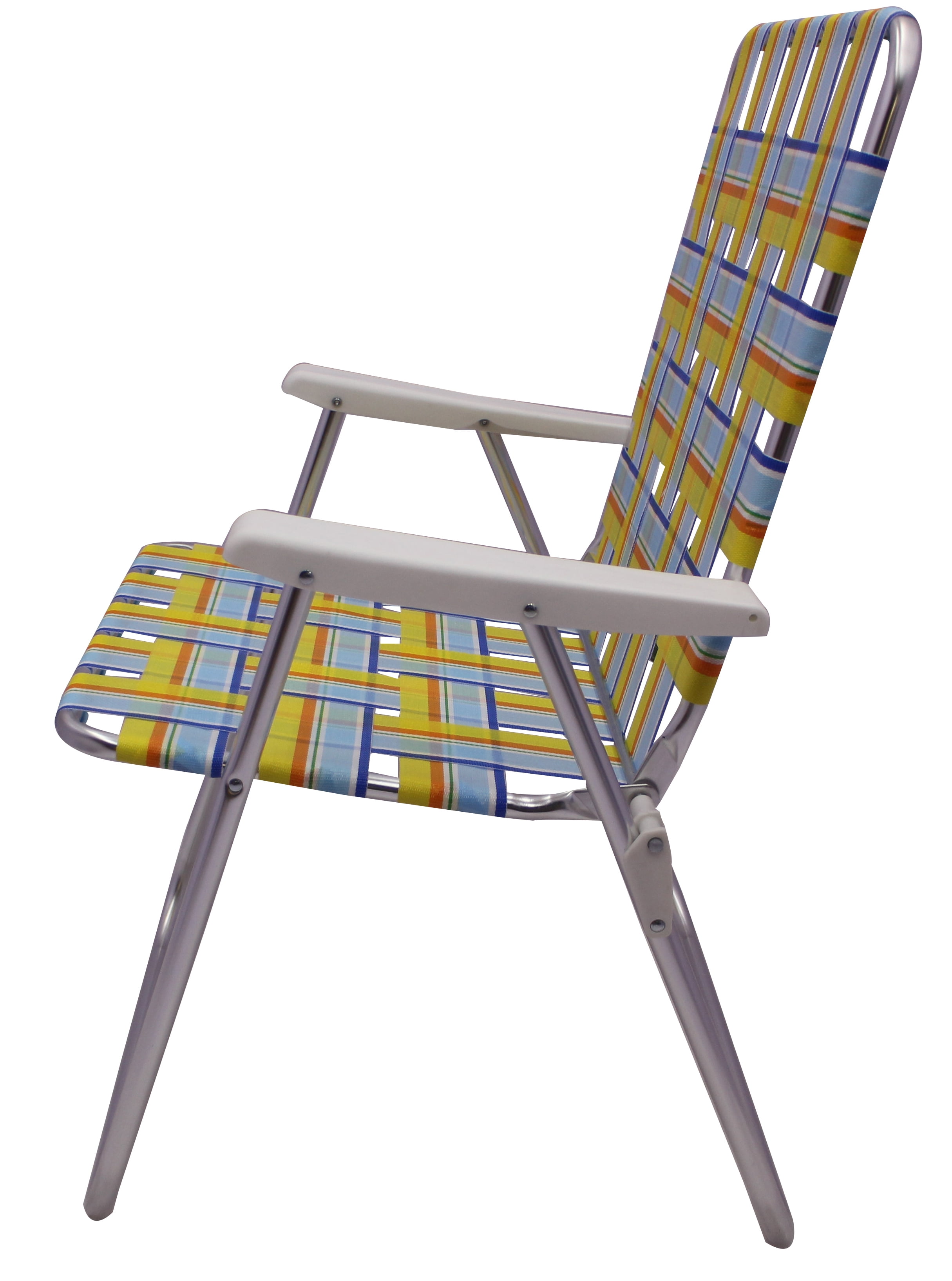 Mainstays Folding High Back Yellow Blue Web Chair Walmart Com Walmart Com