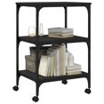 thumbnail image 3 of vidaXL Printer Stand 3-Tier Black 50x41x75 cm Engineered Wood, 3 of 5