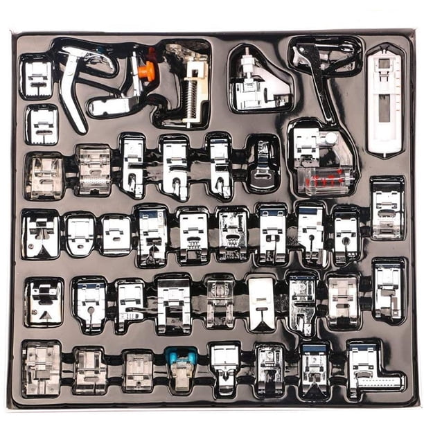 42 Piece Professional Home Sewing Machine Presser Foot Kit Set for Brother, Baby Lock, Singer, Elna, Toyota, New Home, Simplicity, Janome, Kenmore, and White Low Shank Sewing Machine
