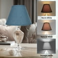 thumbnail image 5 of Lamp Shades Set of 2, Medium Blue Lampshade 7x13x9 inch, Barrel Lamphades for Table Floor Lamp, Easy Assembly Required Fabric Natural Linen Lamp Cover, Lamp Shade Harp Holder Included, 5 of 7