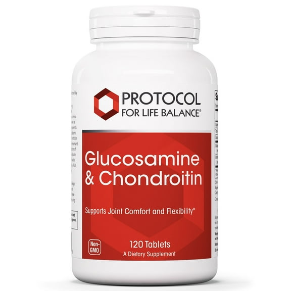 Protocol For Life Balance - Glucosamine and Chondroitin - Extra Strength Formula to Support Healthy Joint Function and Promotes Stronger Bones and Cartilage - 120 Tablets