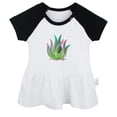 thumbnail image 1 of Nature Aloe Vera Pattern Dresses For Baby, Newborn Babies Skirts, Infant Princess Dress, 0-24M Kids Graphic Clothes (Black Raglan Dresses, 6-12 Months), 1 of 4