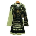thumbnail image 4 of VINTAGE TYPEWRITER Pop Art Night Robe Long Sleeve V Neck Robe With Belt Women's Sleepwear Dresses, 4 of 9