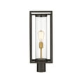 thumbnail image 2 of 1 Light Outdoor Post Mount Fixture Frame Finish Deep Bronze + Outdoor Brass, 2 of 3