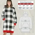 thumbnail image 7 of LazyOne Oversized Hoodie Sweatshirt, Comfortable Loungewear (Black and White Plaid, S/M), 7 of 7