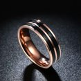 thumbnail image 5 of QQTDFG Stainless Steel Band Wedding Ring Rose Gold Plated Mens Unisex B447-7, 5 of 7