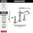 thumbnail image 2 of Delta Cassidy Two-Handle Widespread Bathroom Faucet - 3597LF-MPU - Chrome, 2 of 6