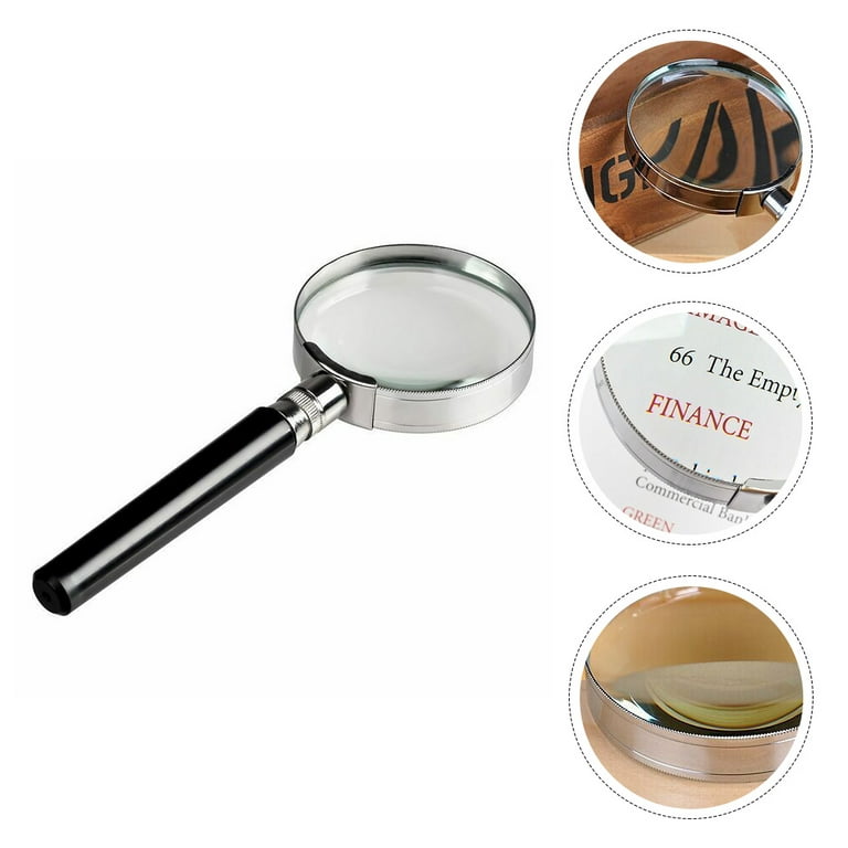 RockDaMic Professional Magnifying Glass with Light (3X / 45x) Large Lighted  Handheld Glass Magnifier Lupa for Reading, Jewelry, Coins, Stamps, Fine  Print - Strongest Magnify for Kids & Seniors