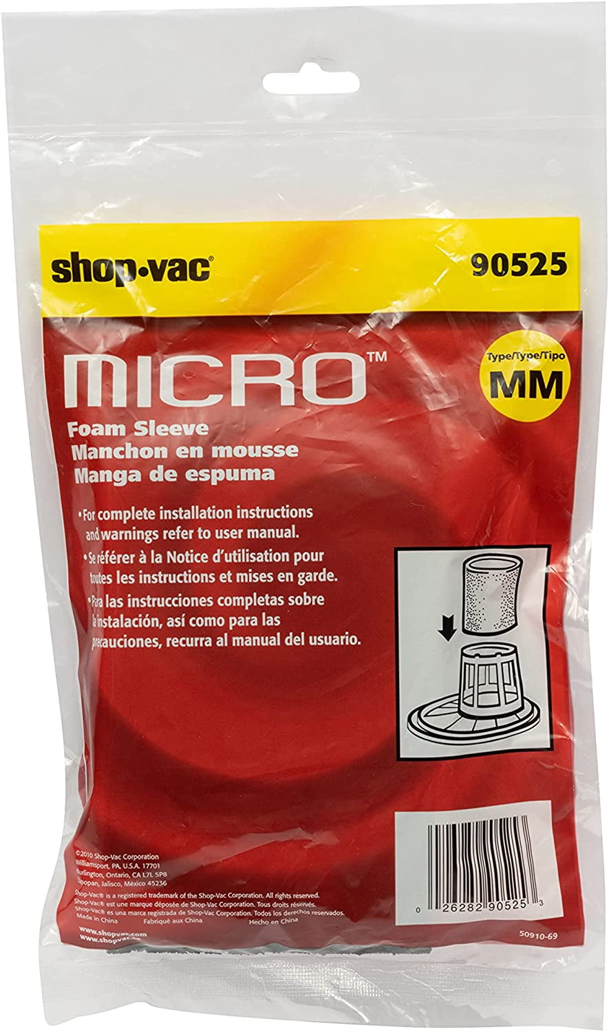Amazon.com: Shop-Vac 90525 Foam Sleeve Filter Replacements