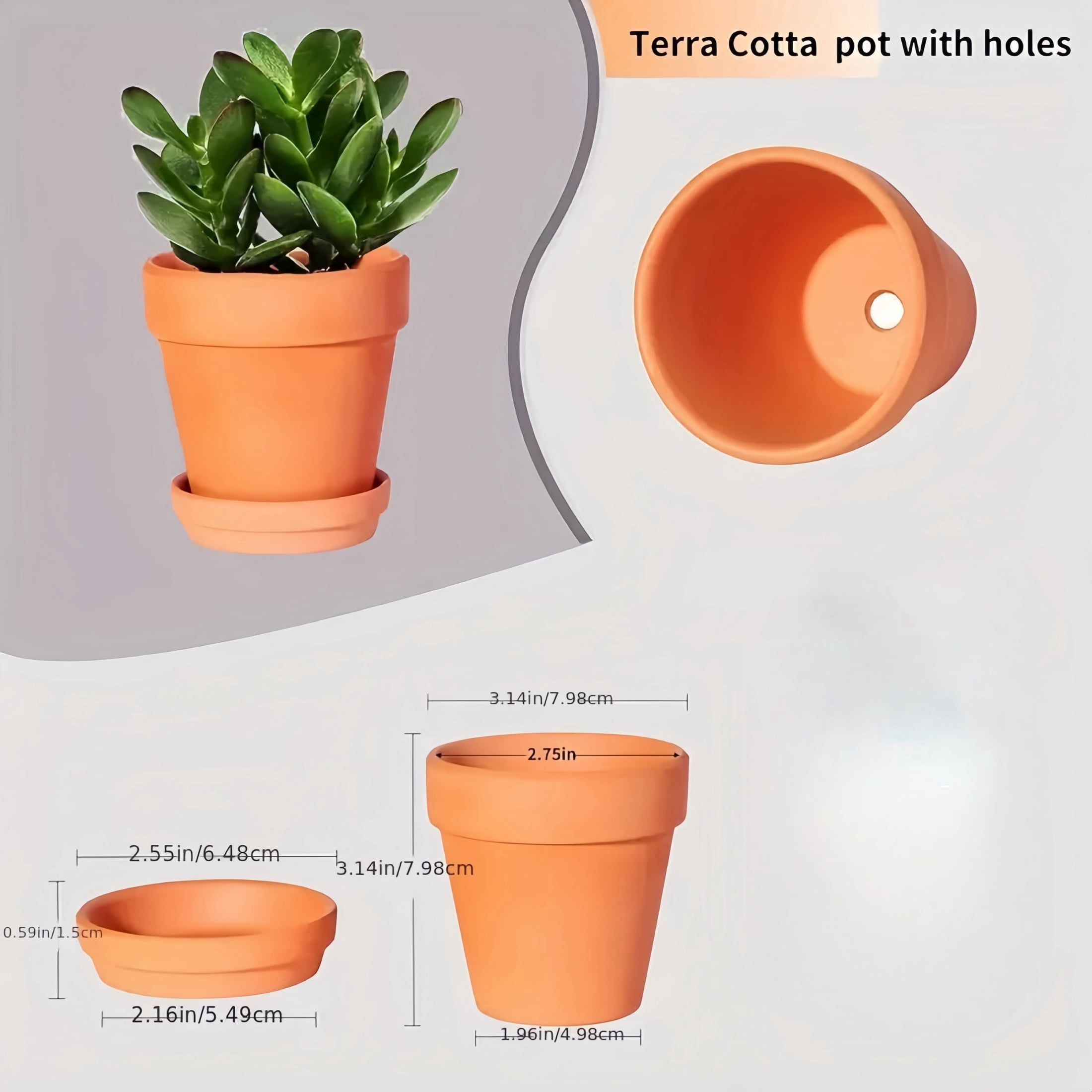 9 Packs, 3inch Small Terracotta Pots With Saucers For Succulents, Clay Flower Planters With Drainage Holes For Indoor, Outdoor Plants, Cactus, Arts And Crafts Projects