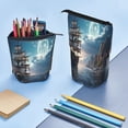 thumbnail image 5 of Lsque Moonlit Sea Sailboat Pattern Telescopic Pencil Bag Pen Holder Stationery Case, Stand-up Retractable Transformer Bag Organizer, 5 of 6