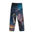 thumbnail image 3 of Vsdgher Night Sky Wolf Print Mens Pajama Pants Sleep & Lounge Pants, PJ Bottoms With elastic waistb and Pockets, 3 of 5