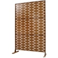 thumbnail image 2 of 76" H by 48" W Freestanding Metal Decorative Privacy Screen Brown | Creates separated spaces for deck, patio or balcony with rust-resistant durability, 2 of 11