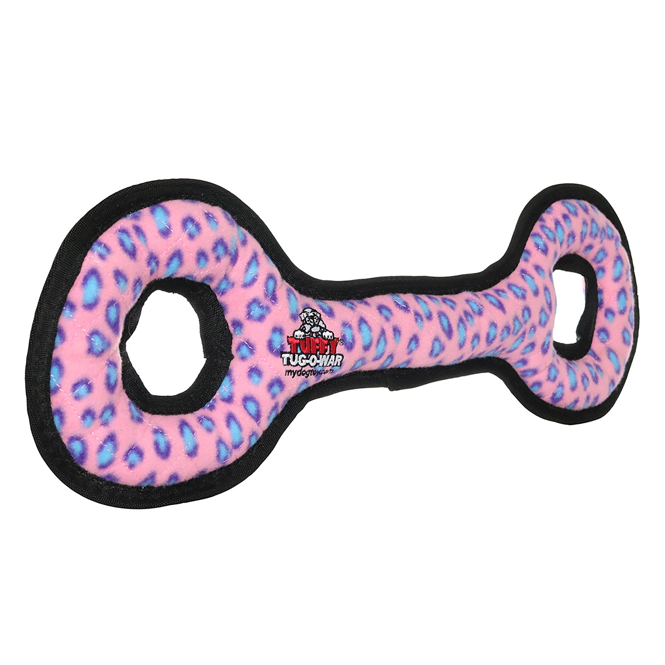Tuffy Ultimate Tug-O-War Pink Leopard Durable Plush Squeaky Dog Toy