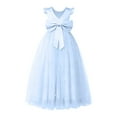 thumbnail image 5 of Krdevn Elegant Long Girls Formal Dress with Bow and Beaded for Birthday Party Pageant Gown,Size:12-14 Years, 5 of 6