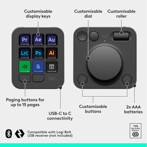Logitech MX Creative Console Keypad & Dial Keyboard 920-012660